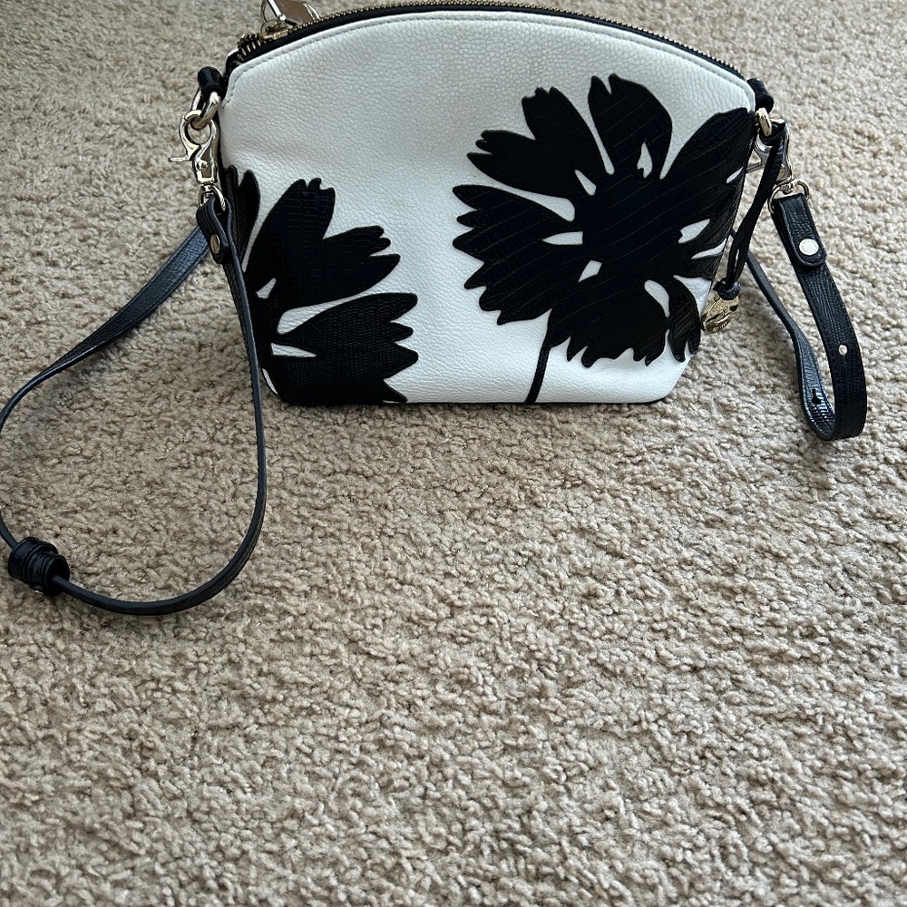 Brahmin crossbody purse White and Black